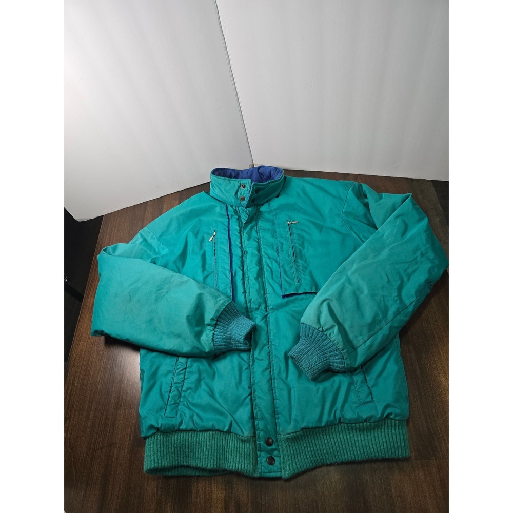 Vintage Lobo by Pendleton Teal Bomber Jacket Thinsulate Plaid Lined Mens Small